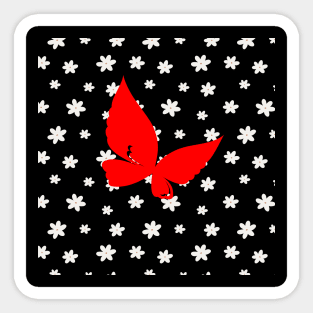 Red Butterfly Sticker